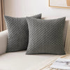 Housse de coussin Grise Velours Design 3D