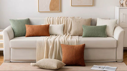 Housse de coussin Grise Velours Design 3D