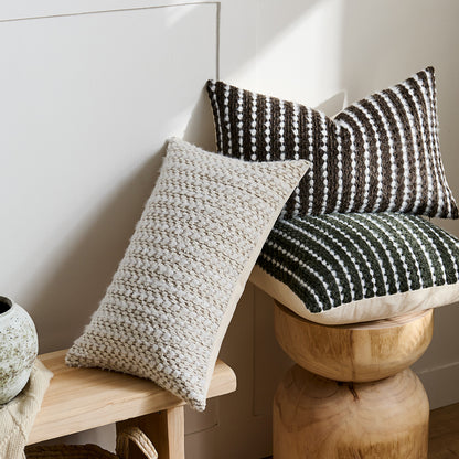 Housse de coussin Boheme Chenille Texturé Gris Anthracite