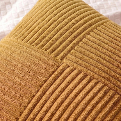 Housse de coussin Jaune ocre<br> Velours côtelé