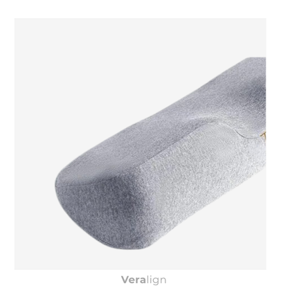 Oreiller ergonomique pour douleurs de nuque Veralign, variante couleur graphite avec mousse haute densité.