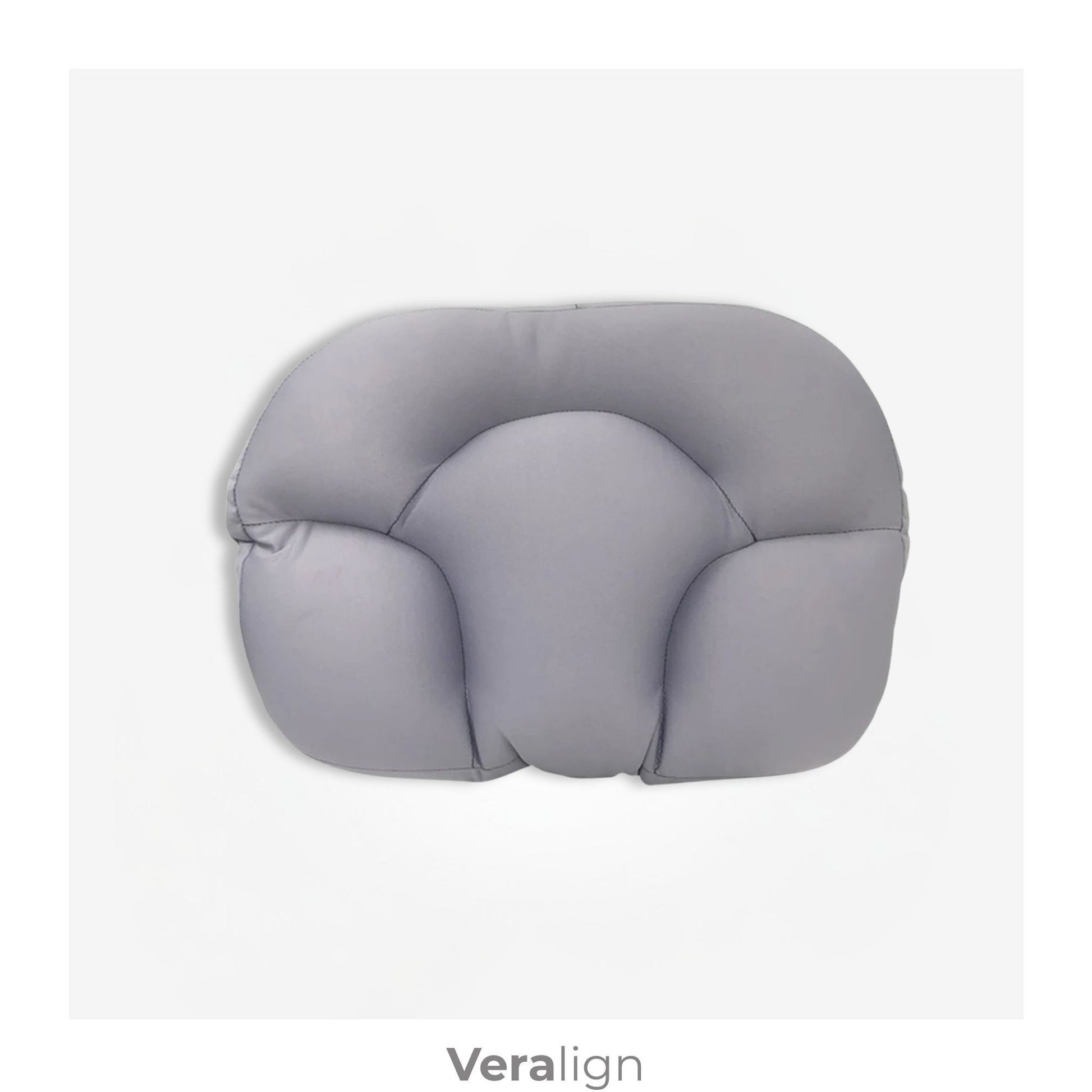 Oreiller ergonomique micro-perles gris souris, maintien tête et nuque - Veralign