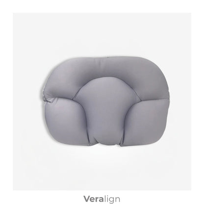 Oreiller ergonomique micro-perles gris souris, maintien tête et nuque - Veralign