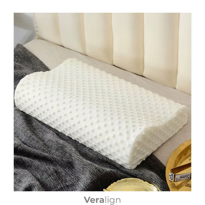 Oreiller à mémoire de forme double hauteur Veralign avec mousse haute densité et textile respirant pour une thermorégulation optimale pendant la nuit.