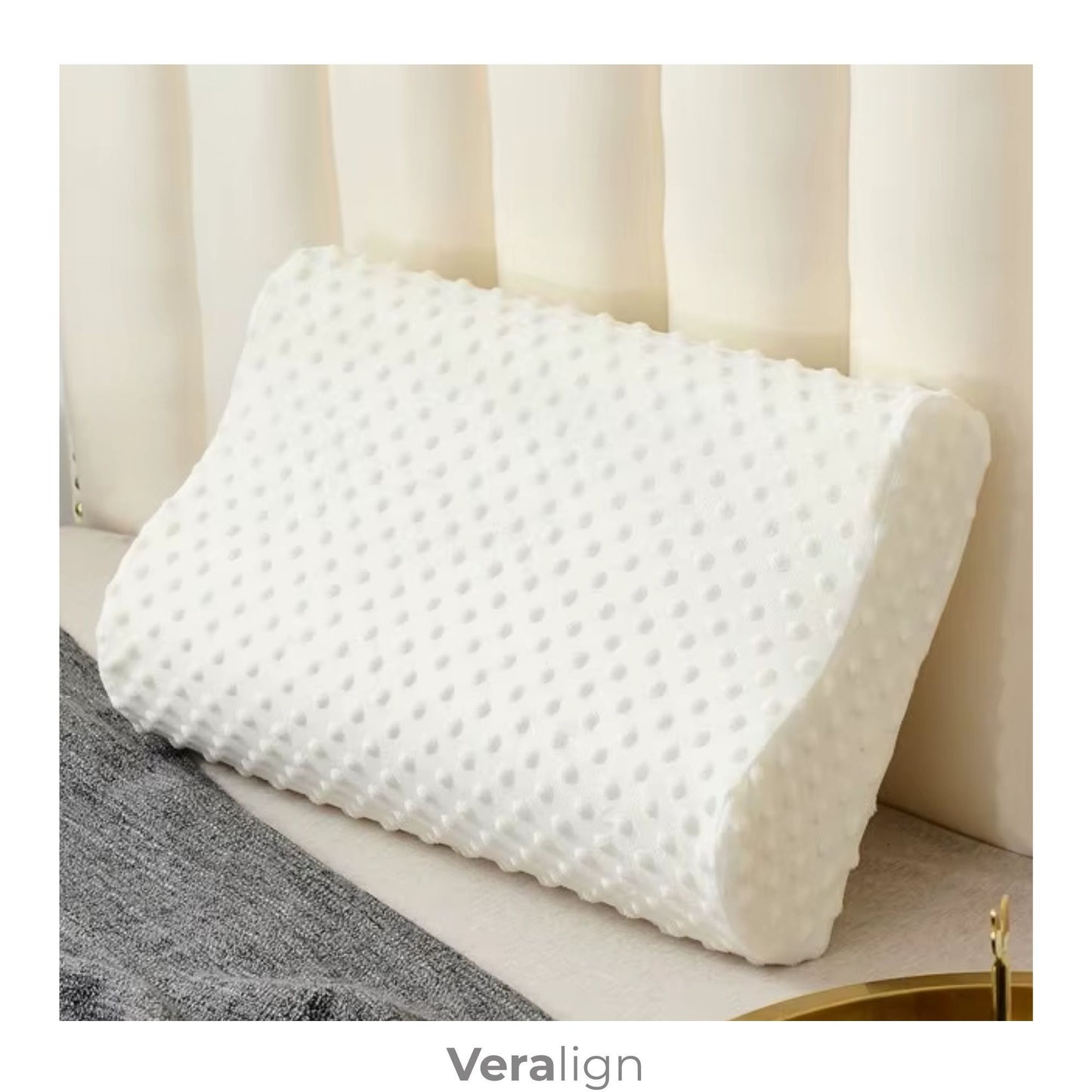 Oreiller ergonomique Veralign, pour un maintient parfait des cervicales avec 2 hauteurs pour dormir sur le dos et allongé