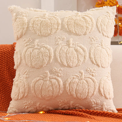 Housse de coussin Halloween Citrouille Ecru