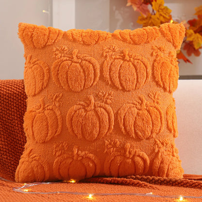 Housse de coussin Halloween Citrouille Orange