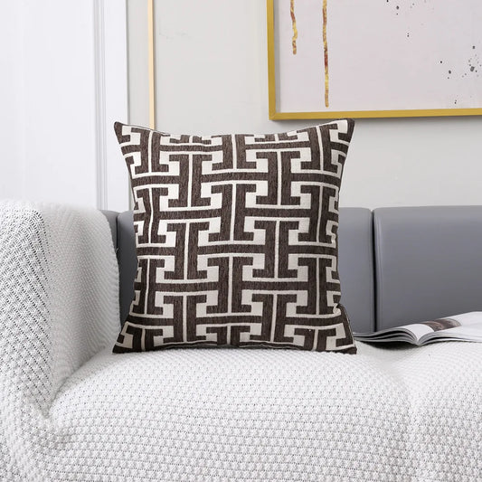 Housse de coussin Design Géométrique - Moka