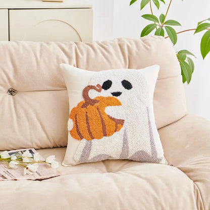 Housse de coussin Halloween Grosses Bouclettes Citrouille - 45x45cm