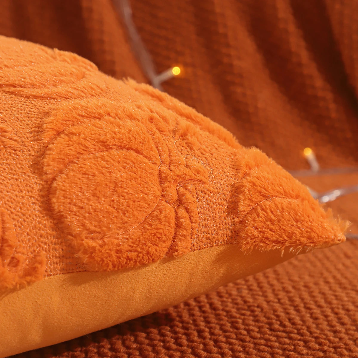 Housse de coussin Halloween Citrouille Orange