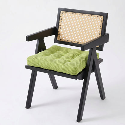 coussin de chaise épais effet velours vert