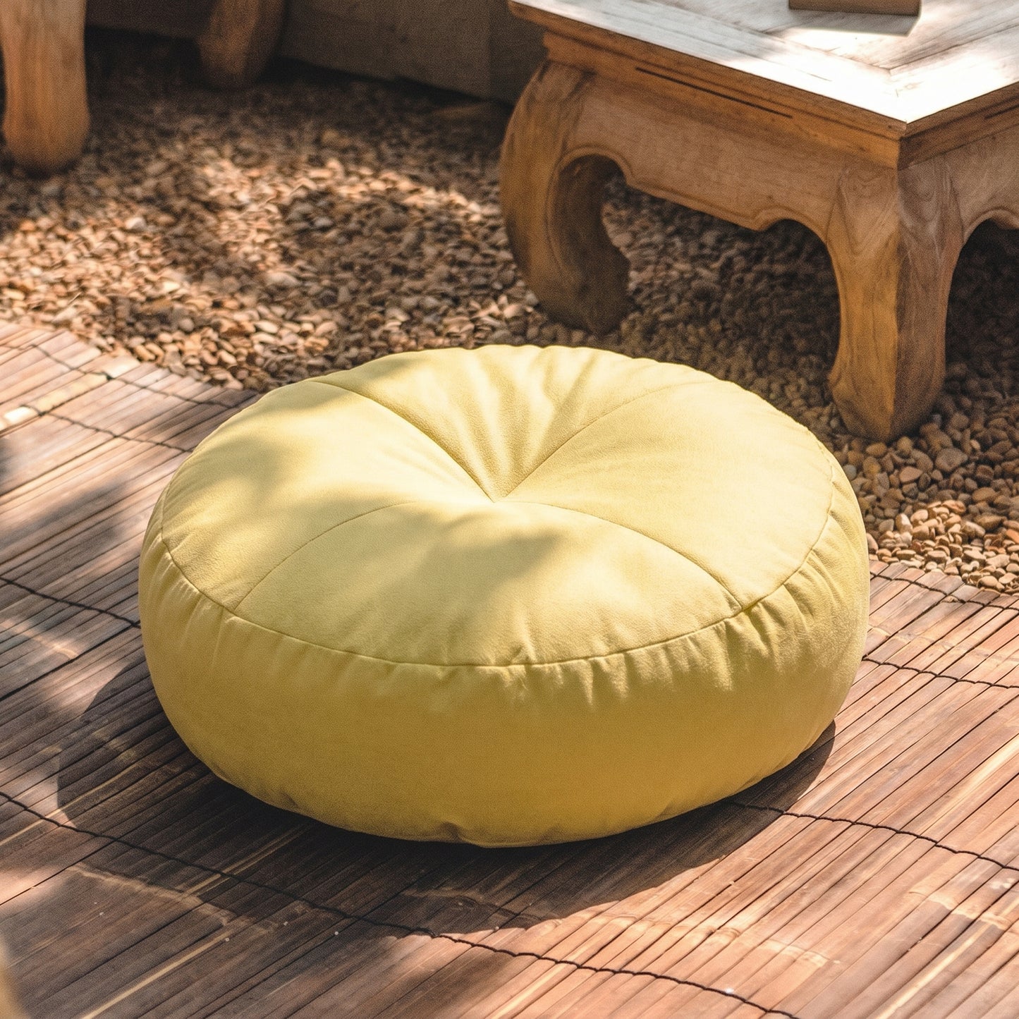 coussin extérieur de sol waterproof<br> Jaune - 40cm diamètre