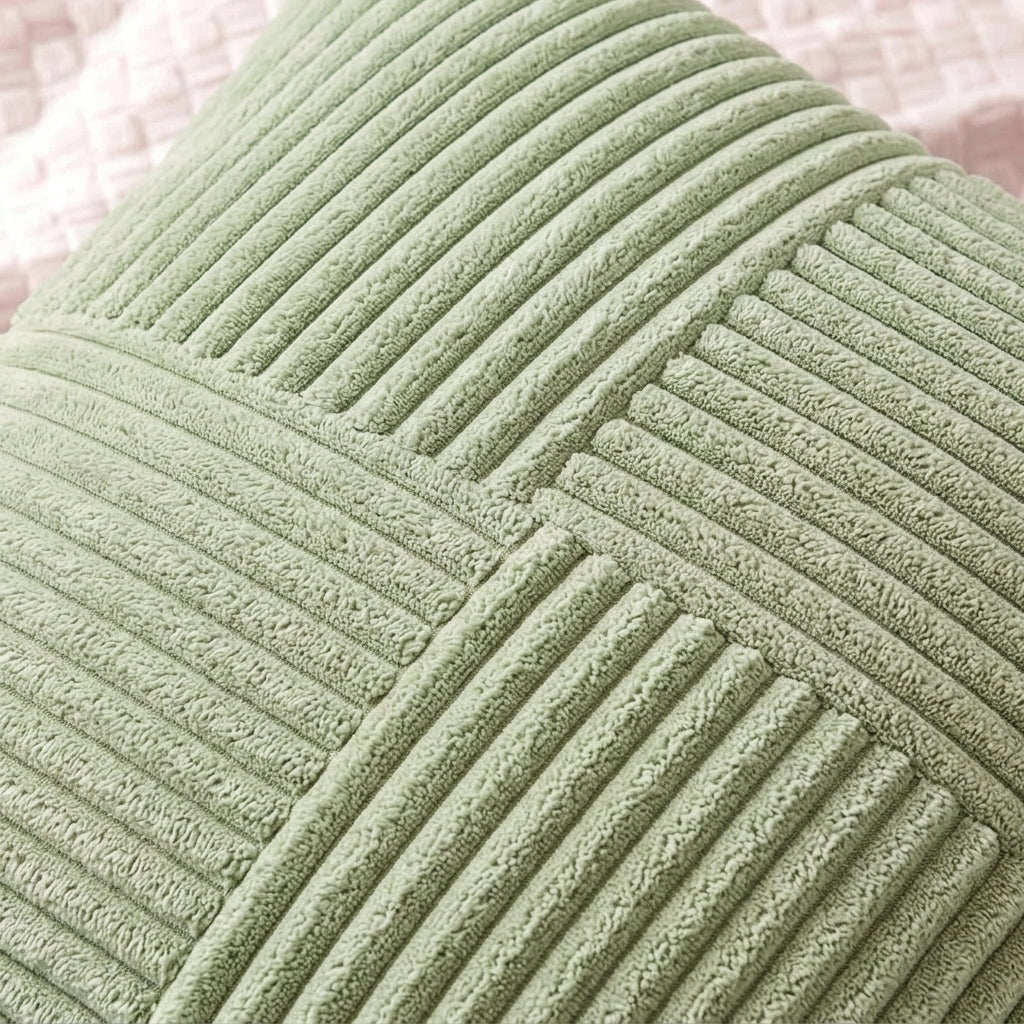 Housse de coussin velours <br> Vert sauge