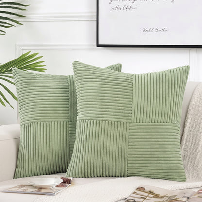 Housse de coussin velours <br> Vert sauge