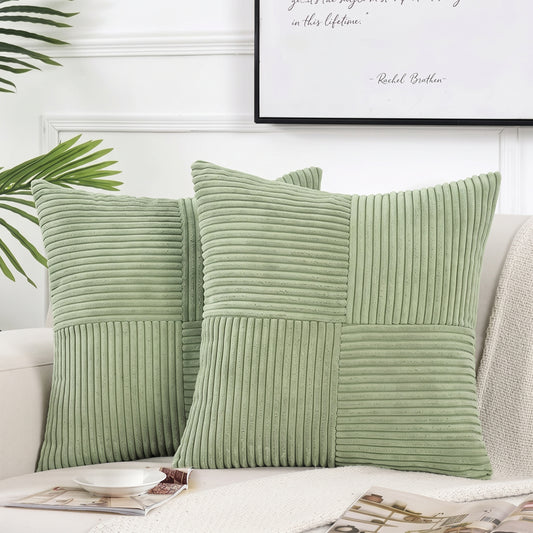 Housse de coussin velours <br> Vert sauge
