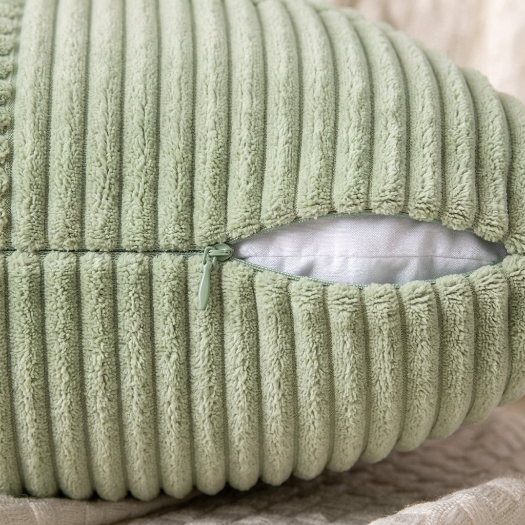 Housse de coussin velours <br> Vert sauge