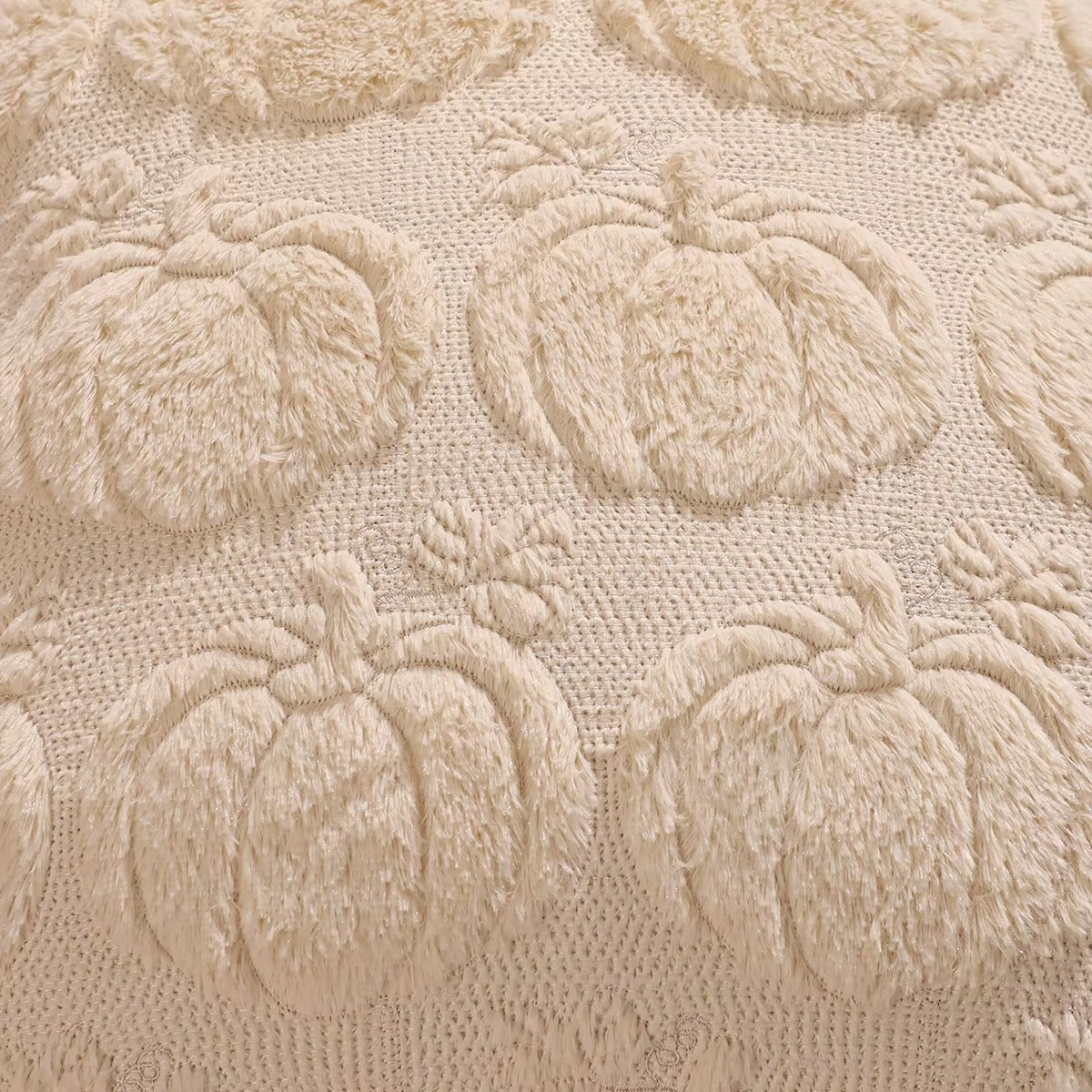 Housse de coussin Halloween Citrouille Ecru