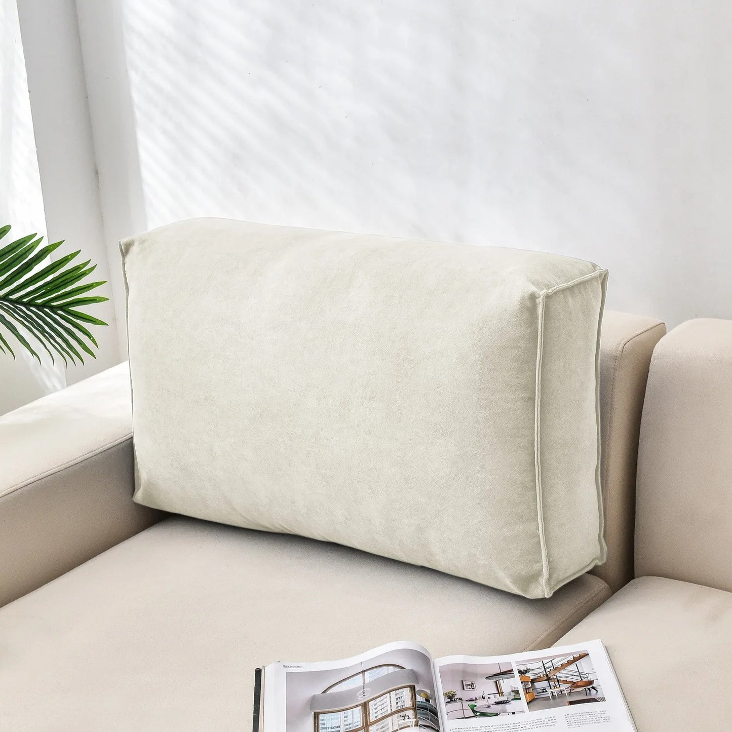Housse pour coussin de canapé<br> Écru