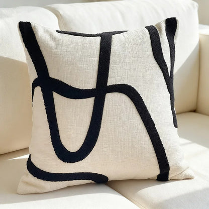 Housse de coussin Blanc et Noir Signature