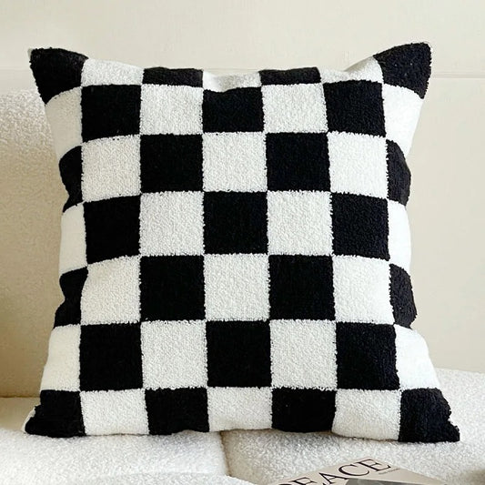 Housse de coussin Blanc et Noir Nogaro