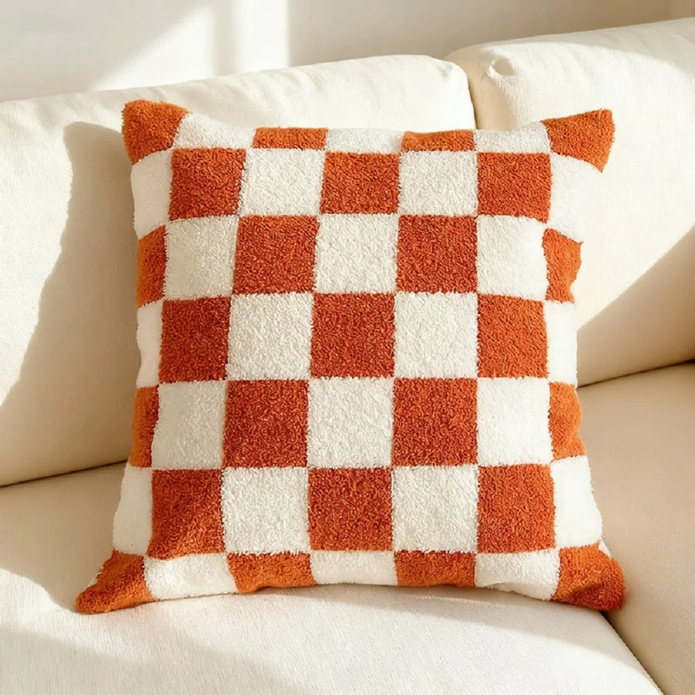 Housse de coussin Damier Vert