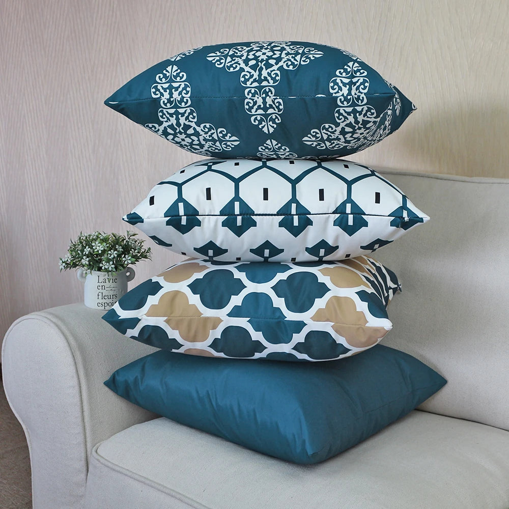 Housse de coussin Extérieur Bleu Canard
