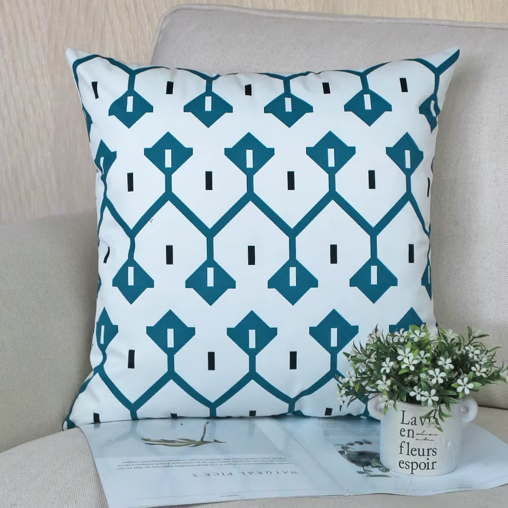 Housse de coussin Extérieur Treillis Bleu