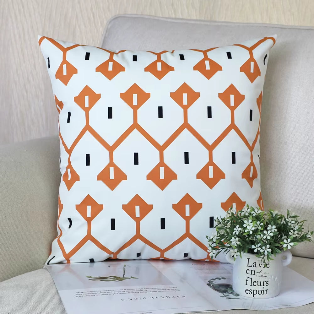 Housse de coussin Extérieur Treillis Orange