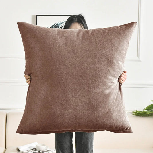 Housse coussin<br> Grande taille Marron