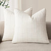 Housse de coussin Lin motif Carreaux Blanc