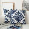 Housse coussin Vintage broderie Bleu 45x45cm