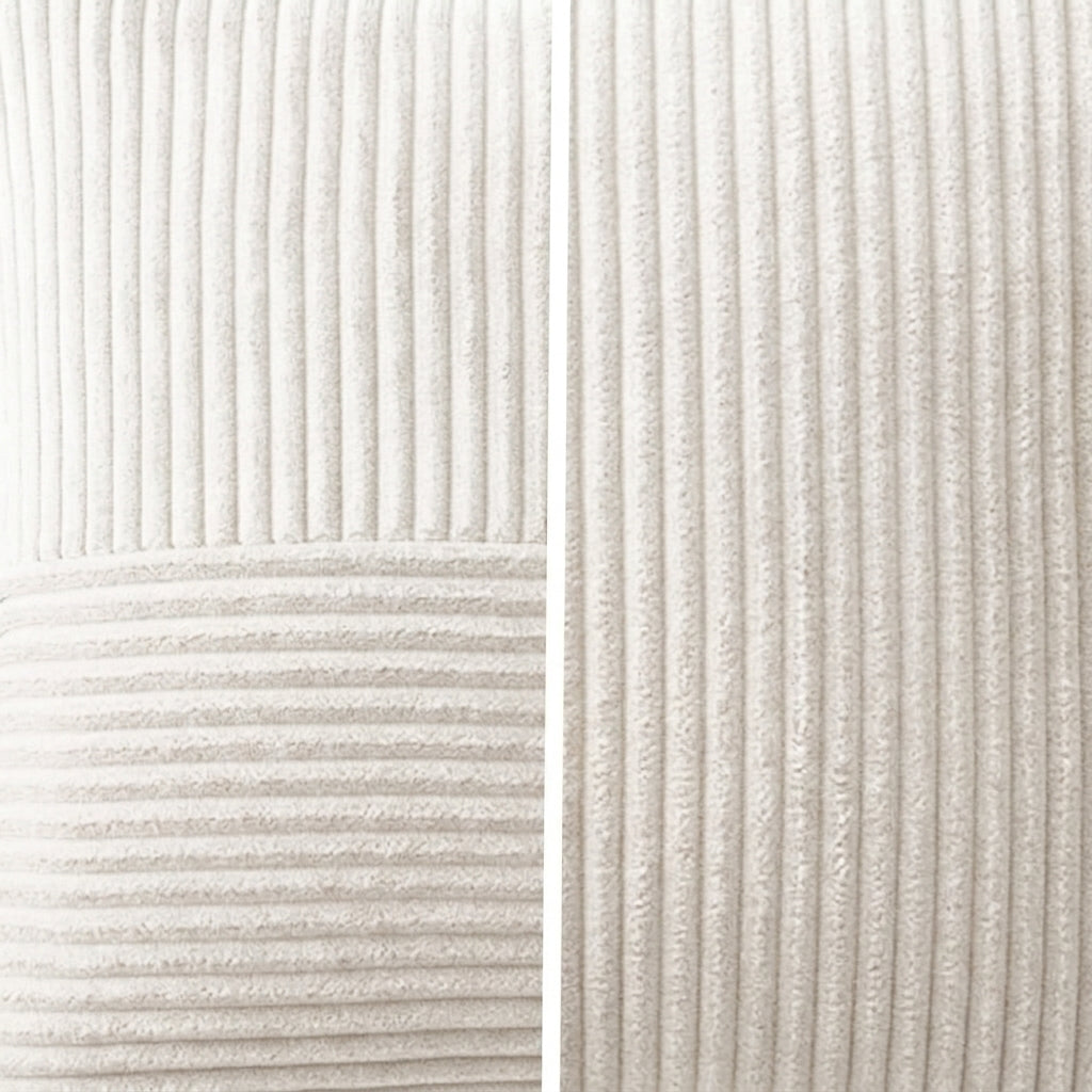 Housse de coussin blanche<br> Velours côtelé