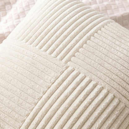 Housse de coussin blanche<br> Velours côtelé