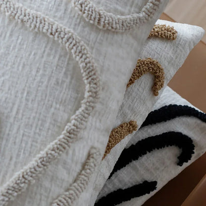 Housse de coussin boheme <br>Chenille - Sable