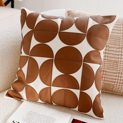 Housse de coussin broderie <br> Feuillage