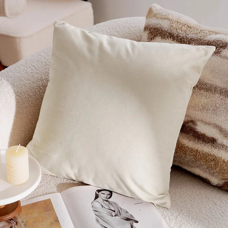 Housse de coussin Broderie<br> Fleurs - Ecru