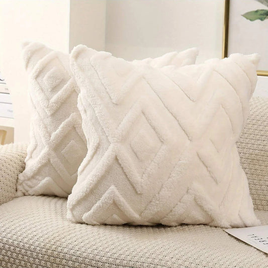 Housse de coussins Canapé motif Losanges Ivoire