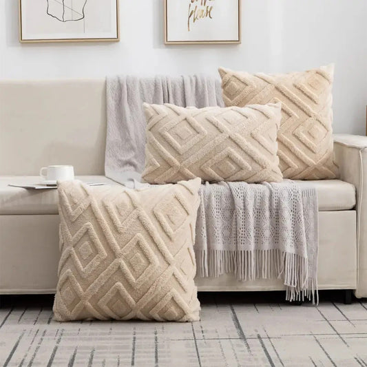 Housse de coussins Canapé motif Losanges Beige