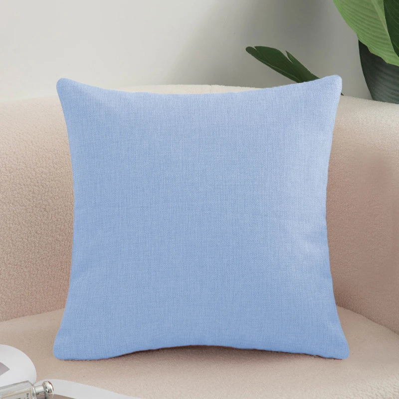 Housse coussin carré <br> Bleu ciel