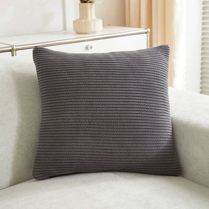 Housse de coussin Chenille Anthracite