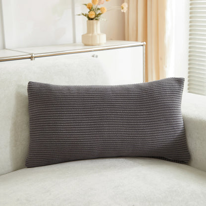 Housse de coussin Chenille Anthracite