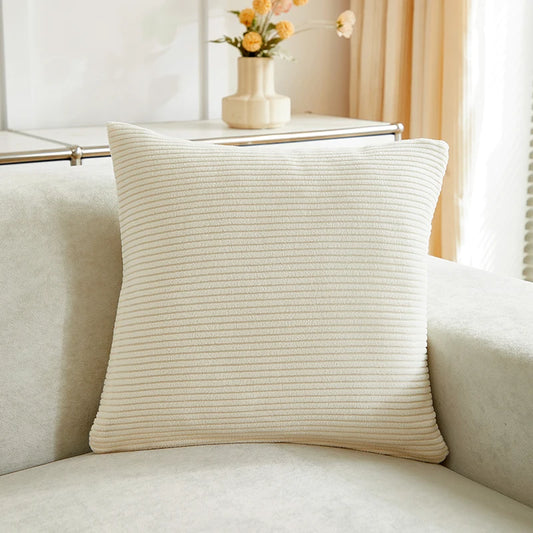 Housse de coussin Chenille Blanc
