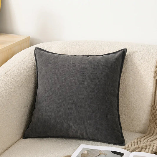 Housse de coussin chevron<br> Anthracite - 45x45