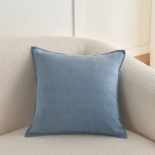 Housse de coussin chevron<br> Bleu gris - 45x45