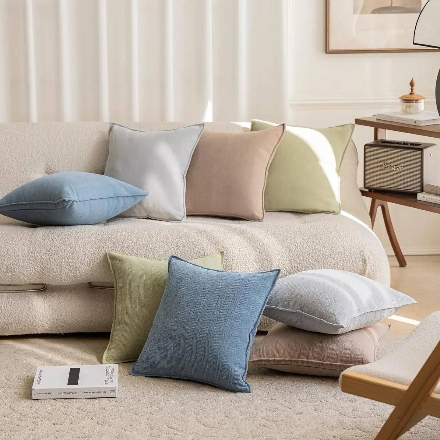 Housse de coussin chevron<br> Gris - 45x45