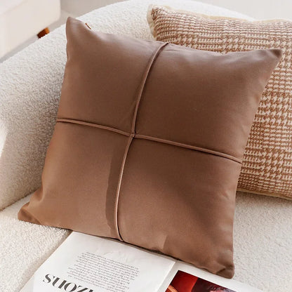 Housse de coussin Chevron <br> Marron - Bordé
