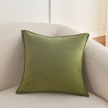 Housse de coussin chevron<br> Vert olive - 45x45