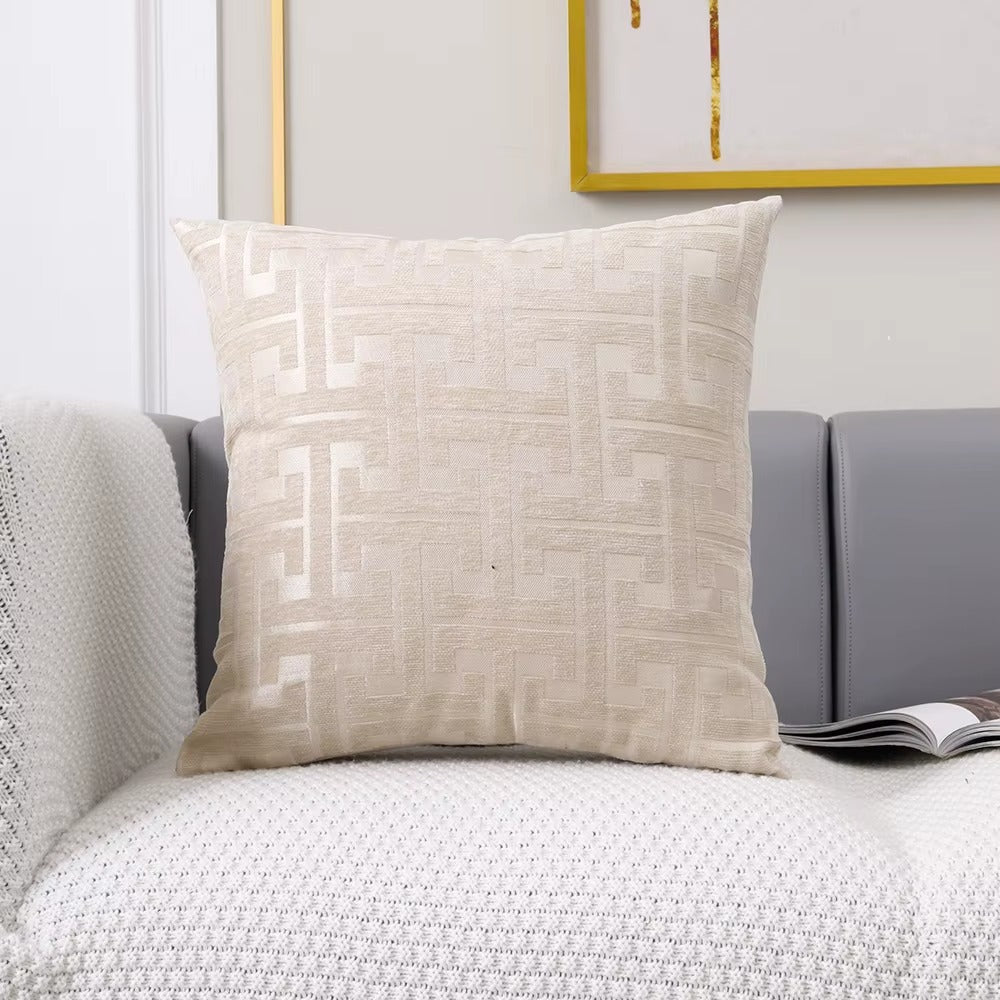 Housse de coussin Design Géométrique - Ecru