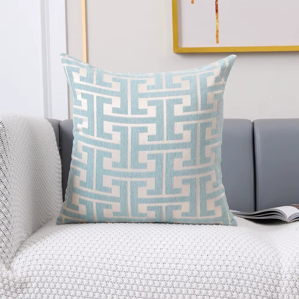 Housse de coussin Design Géométrique - Bleu ciel