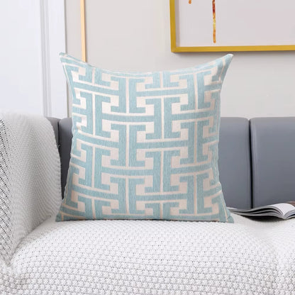 Housse de coussin Design Géométrique - Bleu ciel